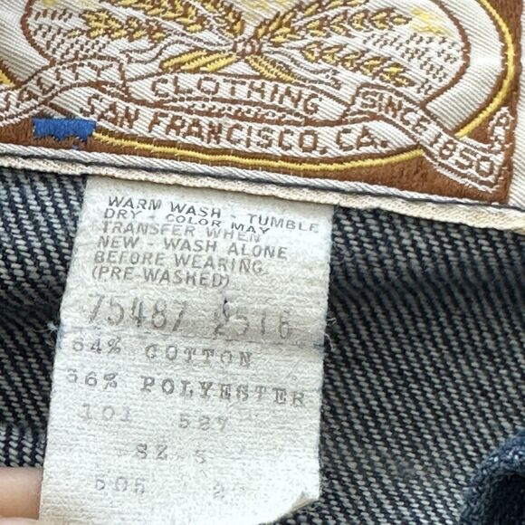 VTG Levi's Strauss Wheat Label 70’s 80’s Orange Tab Denim Cropped Jacket S - Picture 4 of 10